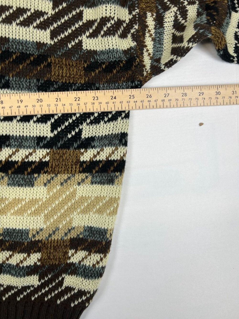 Vintage The Men’s Store at Sears Large Crewneck Sweater Brown Patterned 90s - Picture 6 of 7